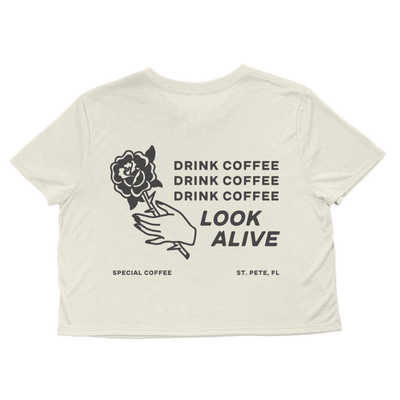 Look Alive Coffee Crop Top _ Back 