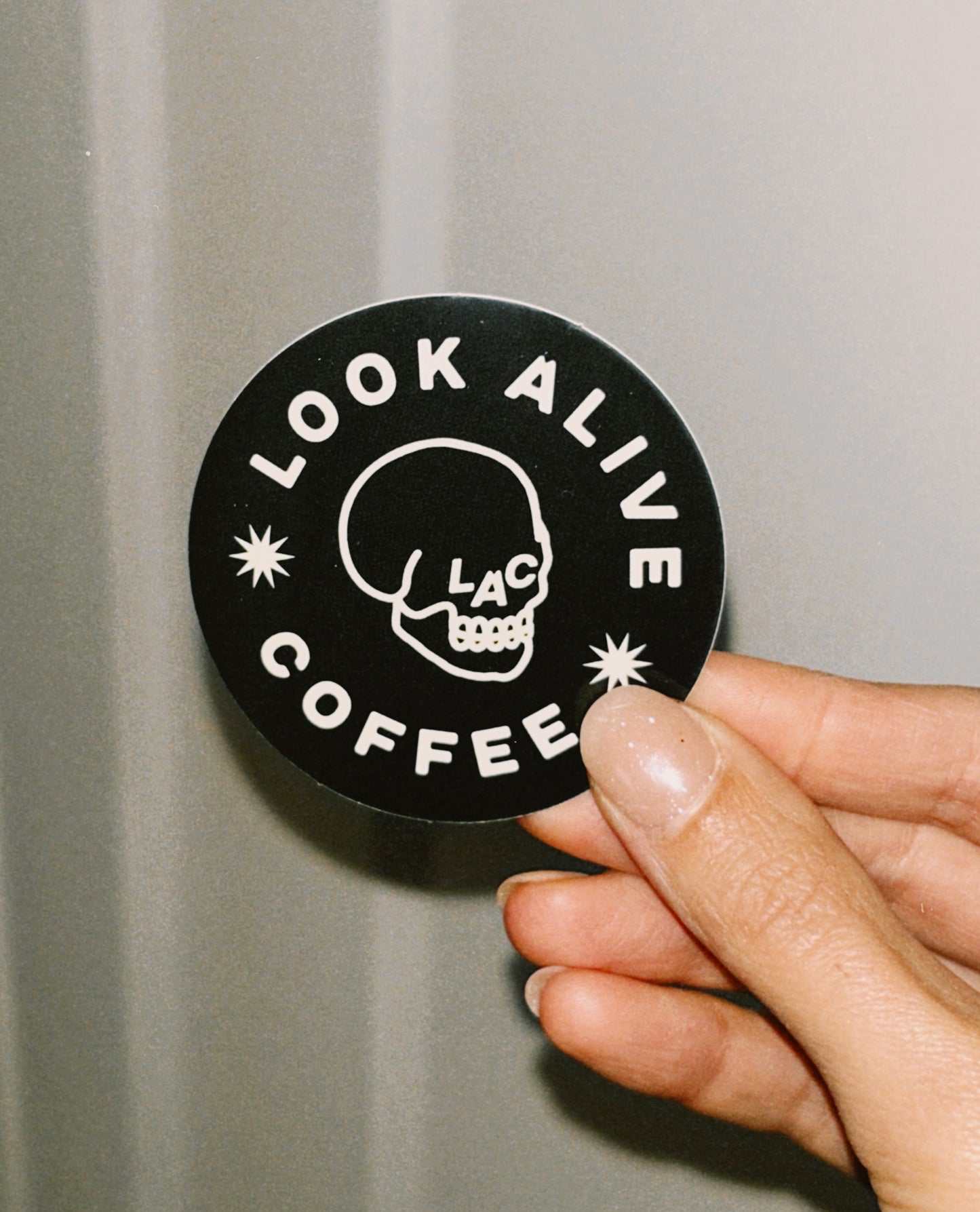 Look Alive Coffee Round Sticker 