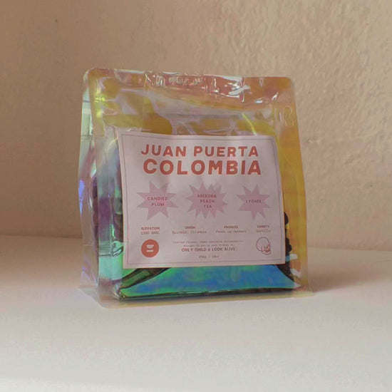 Look Alive Coffee and Only Child Coffee Collaboration Juan Puerta Peach Co-ferment Single Origin 12oz